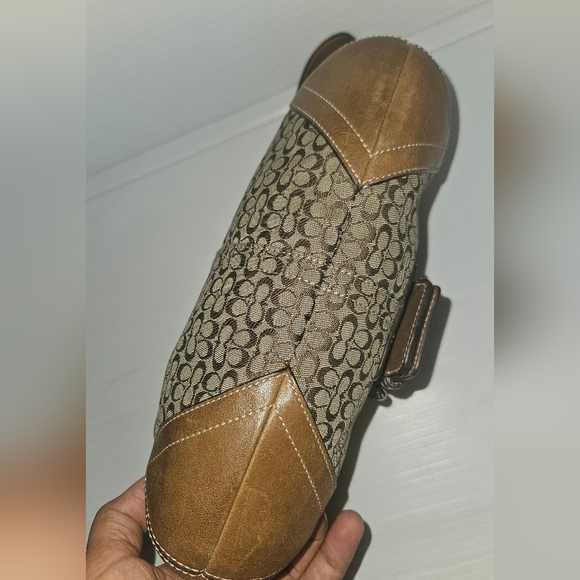 Coach Y2K Soho Brown Signature "C" Shoulder Bag 6818 Silver Buckle Vintage Small - Picture 12 of 14